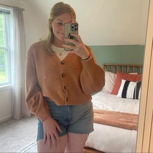 Orange Abercrombie Cardigan
